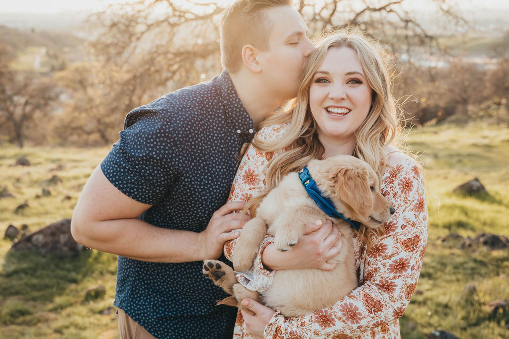 family photos with puppy