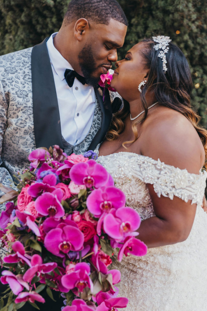 Bride and grooms portraits at The California State Capital Park