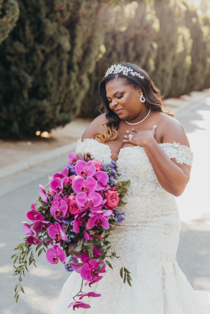 Bride and grooms portraits at The California State Capital Park