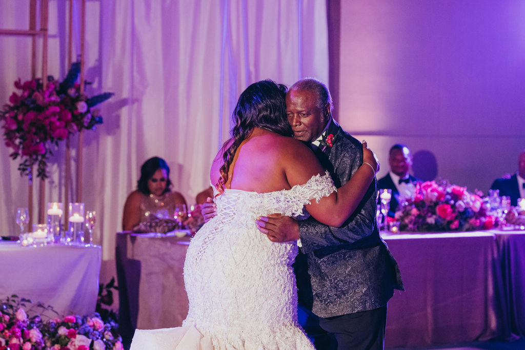 brides first dance with her father at The Kimpton Hotel in Sacramento, CA