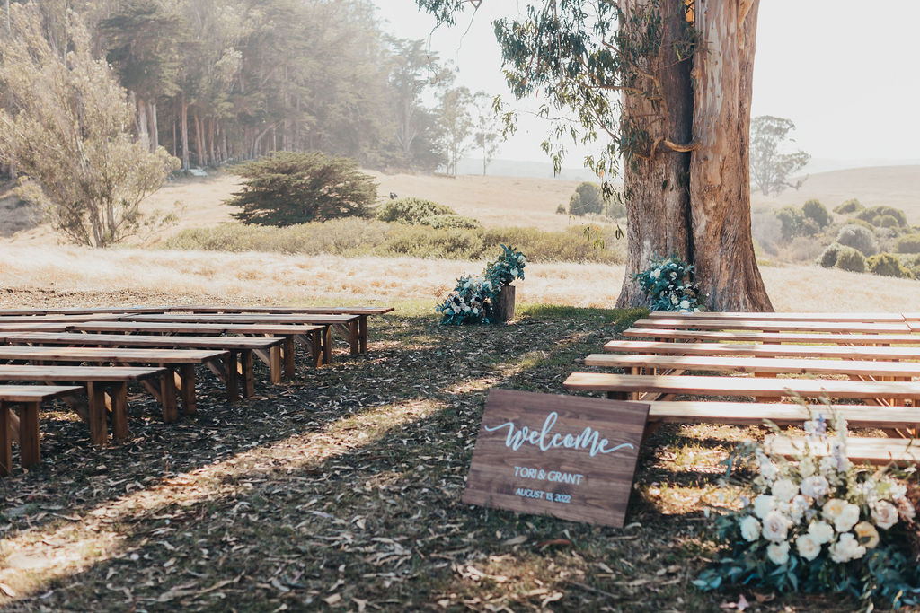 Wedding ceremony at The Haven at Tomales
