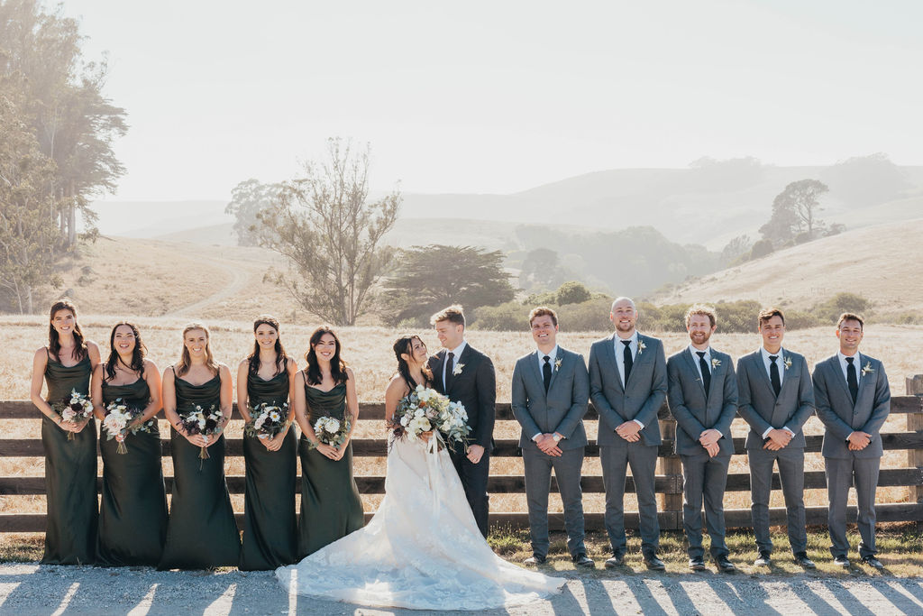 Bridal party after wedding ceremony in California 