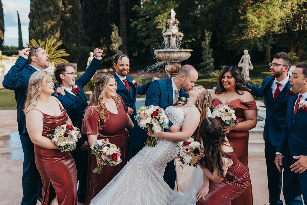 Bridal party photos at Grand Island Mansion wedding venue in Northern California
