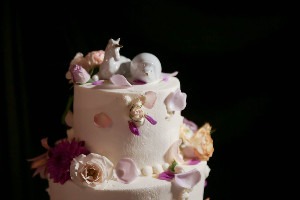 colorful unicorn wedding cake