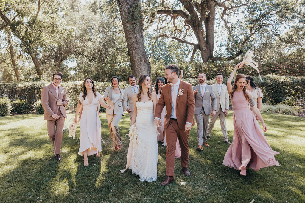 Bridal party portraits at The Maples in Northern California