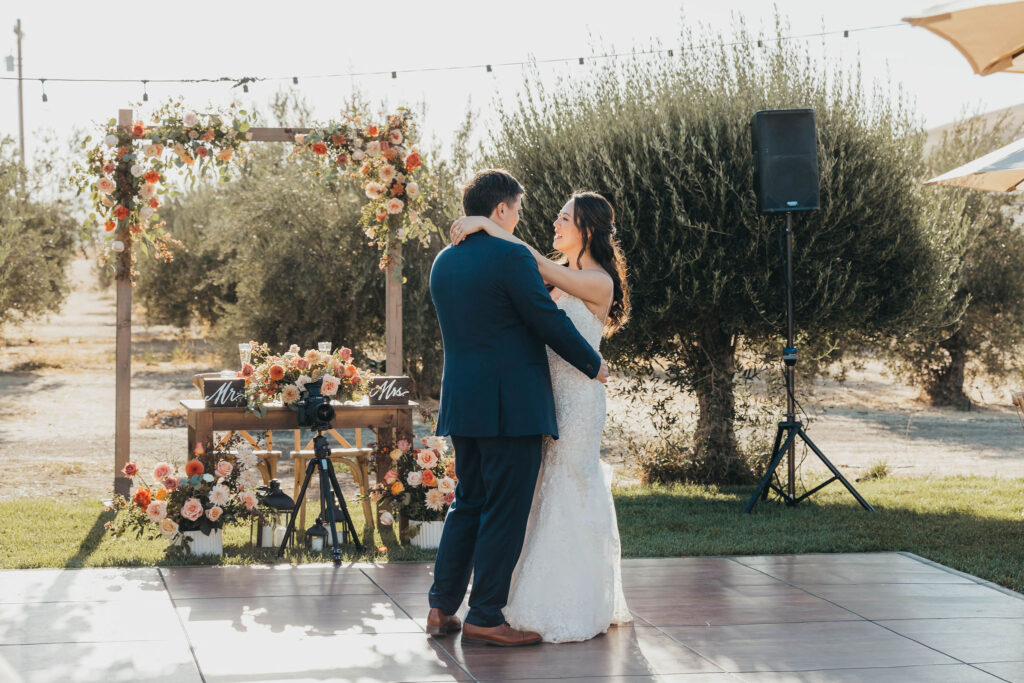 Bride and grooms first dance at The Purple Orchid Resort & Spa in Livermore California 