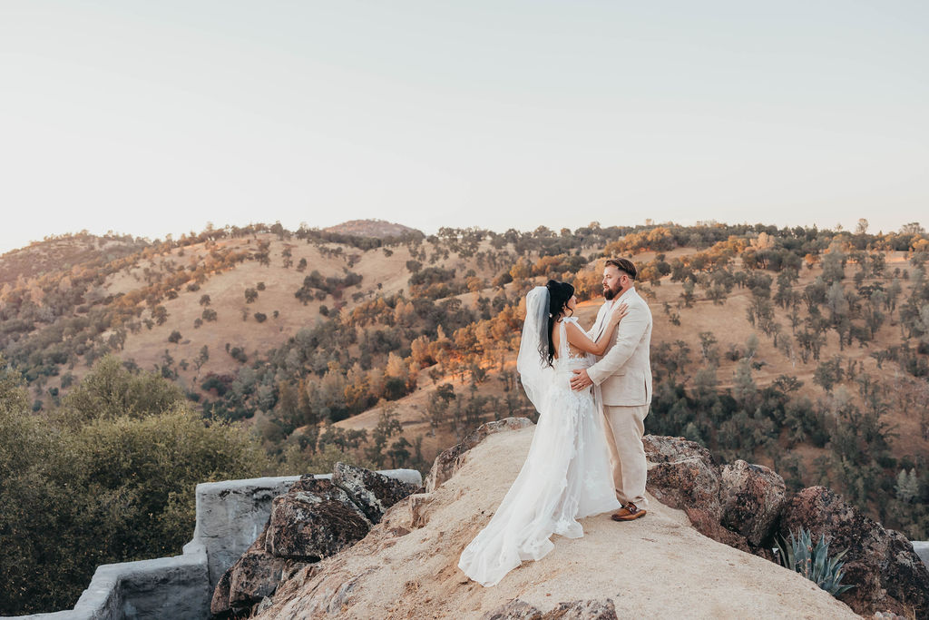 Bride and groom portraits after small wedding in California - Micro wedding