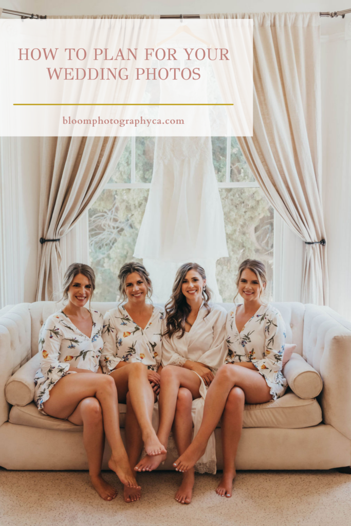Bride and bridesmaids in wedding pajamas