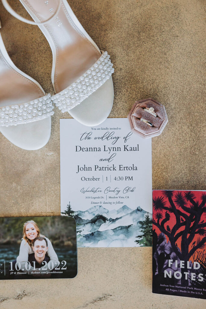 Wedding details and invitation suite