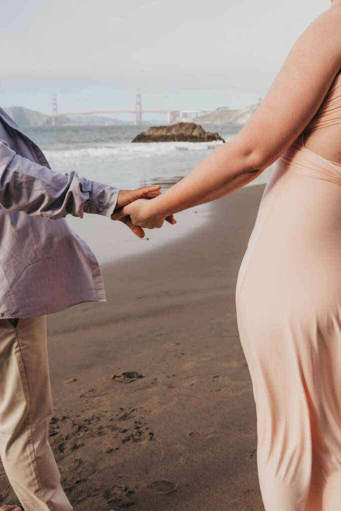 Engagement photos on The San Francisco China Beach