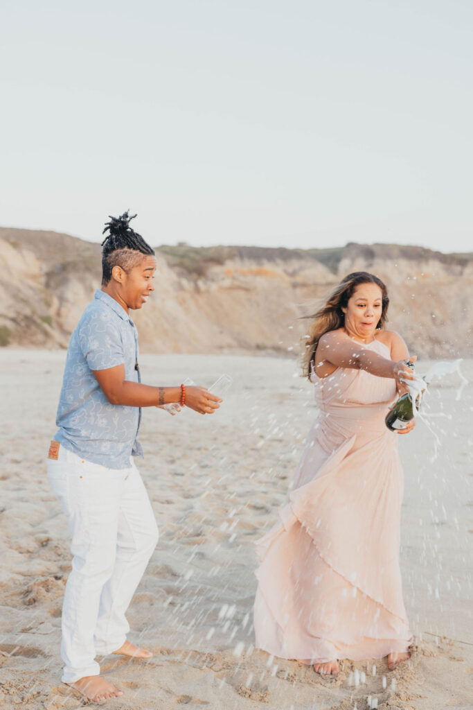 Beach engagement session in Northern California