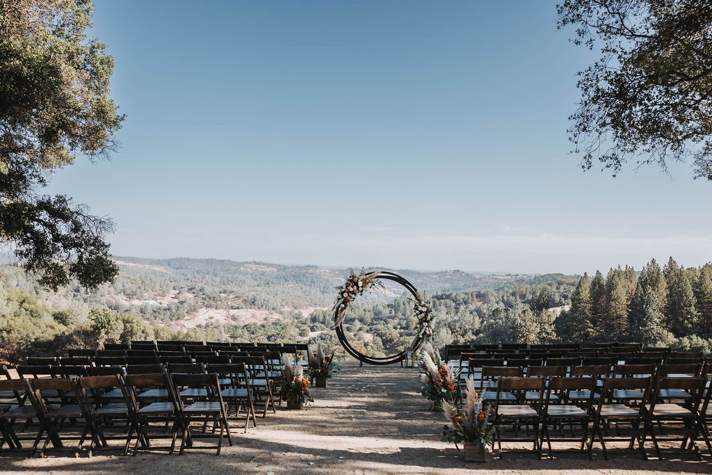 Wedding ceremony at Black Oak Mountain Vineyards
