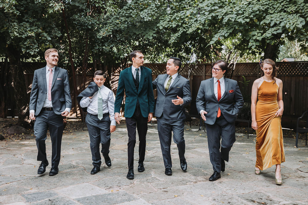 Groom and groomsmen photos at Forest House Lodge