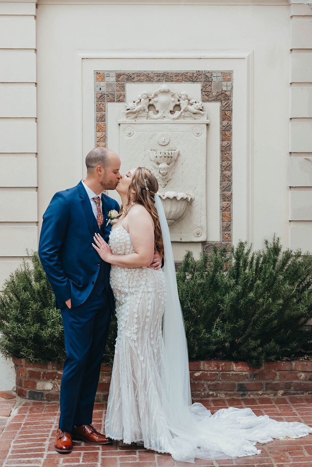 Bride and groom portraits from a luxurious Grand Island Mansion wedding in Northern California