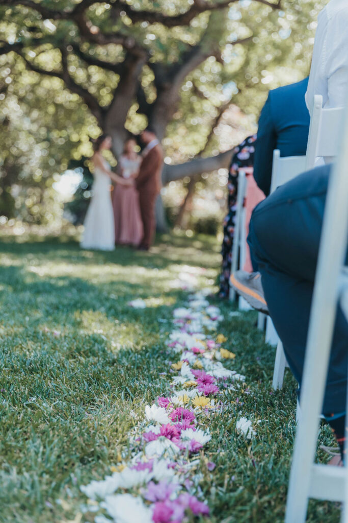 Northern California wedding ceremony at The Maples Woodland wedding venue