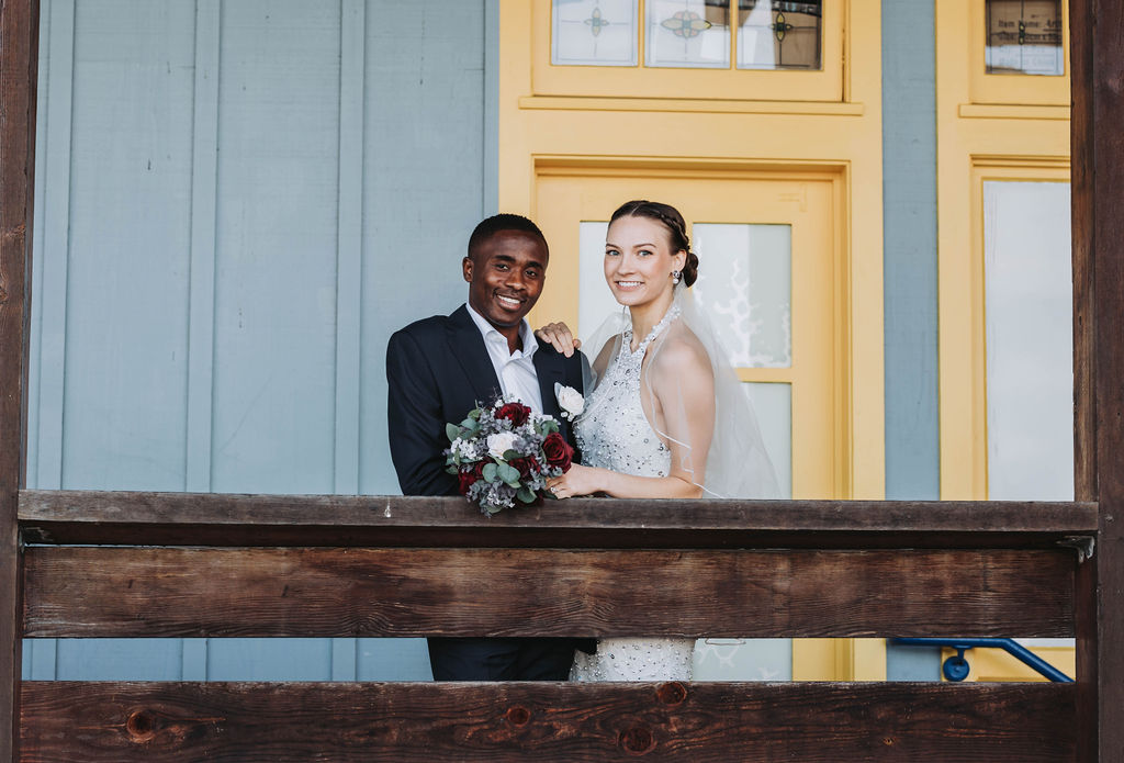 Bride and groom portraits at Pier 39
