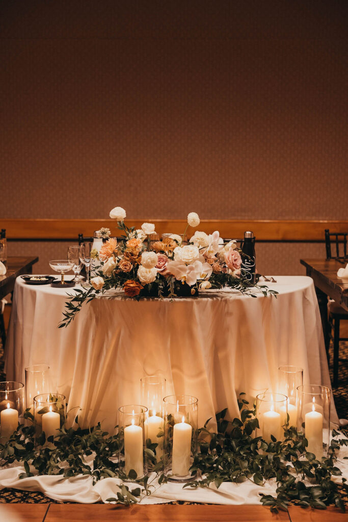 Winter wedding sweethearts table