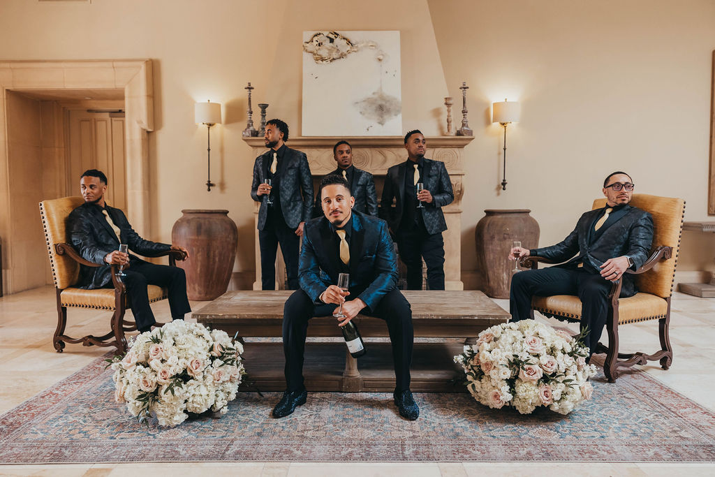 Groom and groomsmen photos at The Club at Ruby Hill in Pleasanton, CA