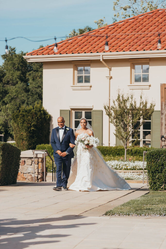 Outdoor wedding ceremony at The Club at Ruby Hill in Pleasanton, CA