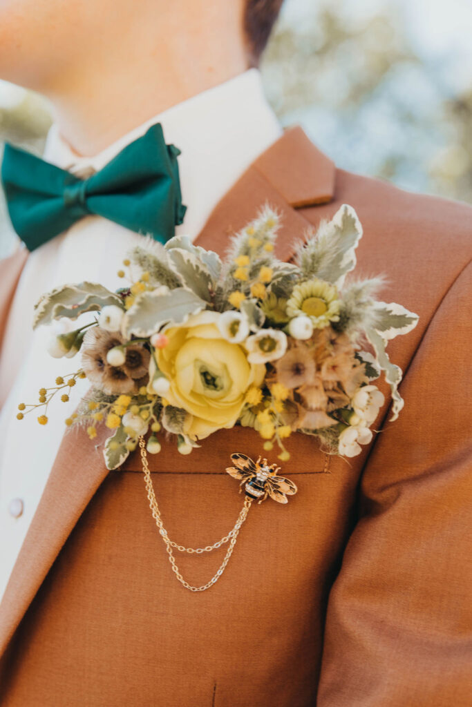 Honey themed groom suit