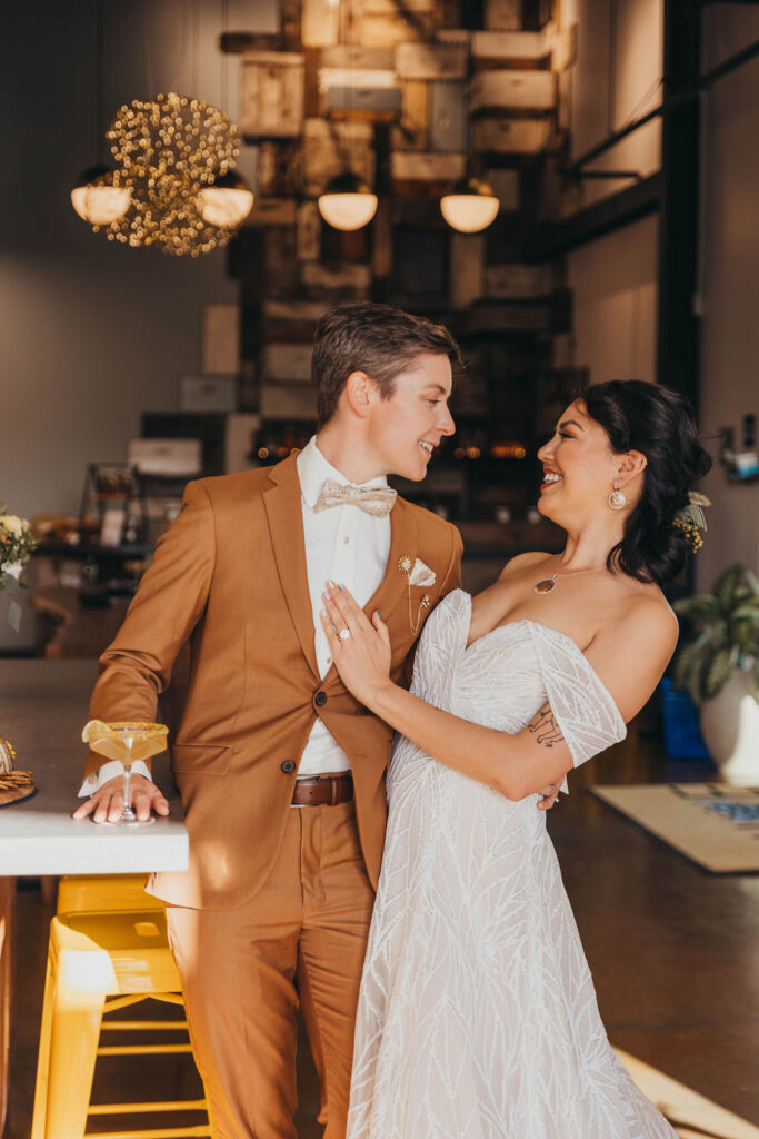 Wedding portraits from a sweet as honey themed styled wedding at The HIVE