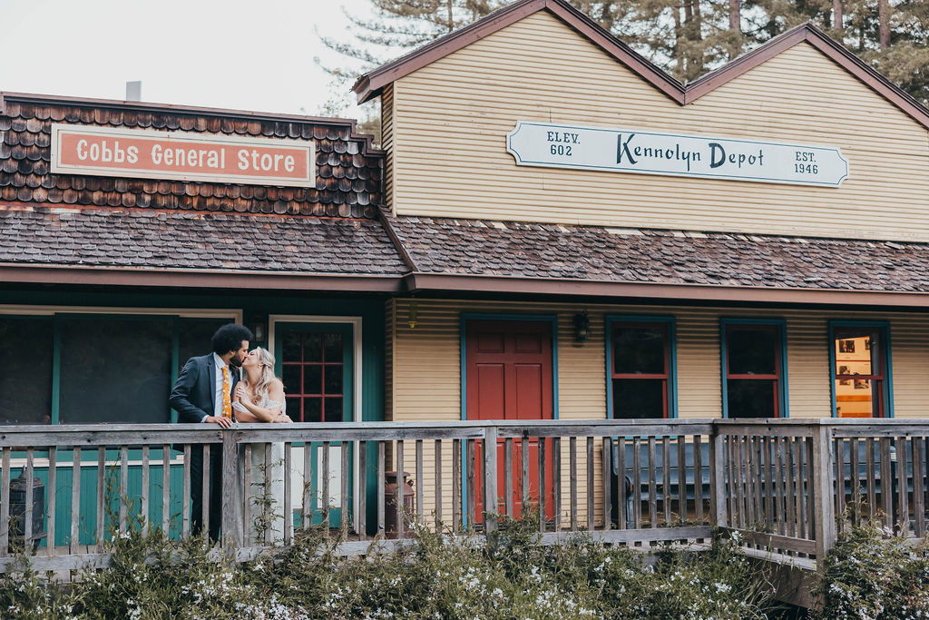 Bride and groom portraits from a California Wedding in The Redwoods