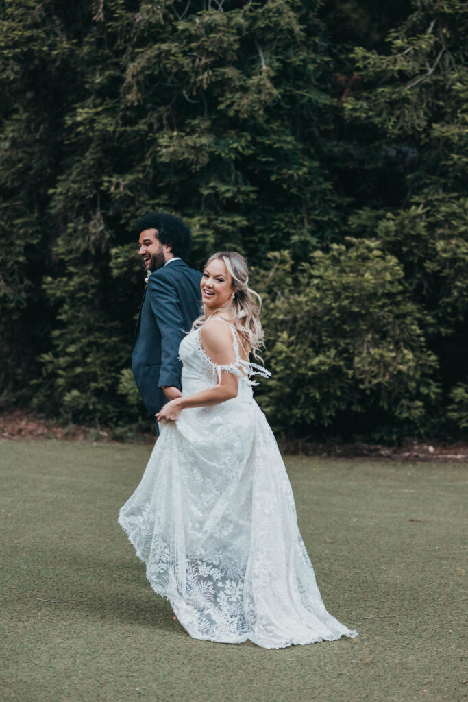 Bride and groom portraits from a California Wedding in The Redwoods