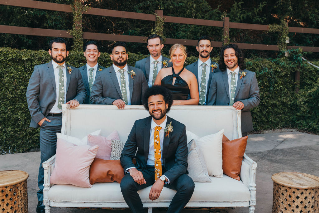 Groom and groomsmen photo from California wedding in the Redwoods
