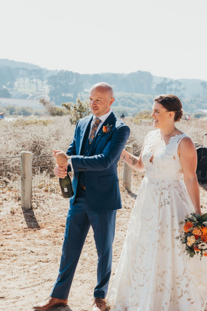 A Crissy field destination California beach wedding ceremony