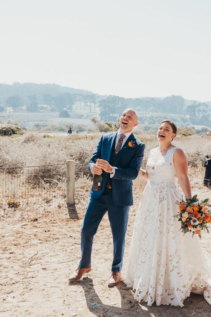 A Crissy field destination California beach wedding ceremony