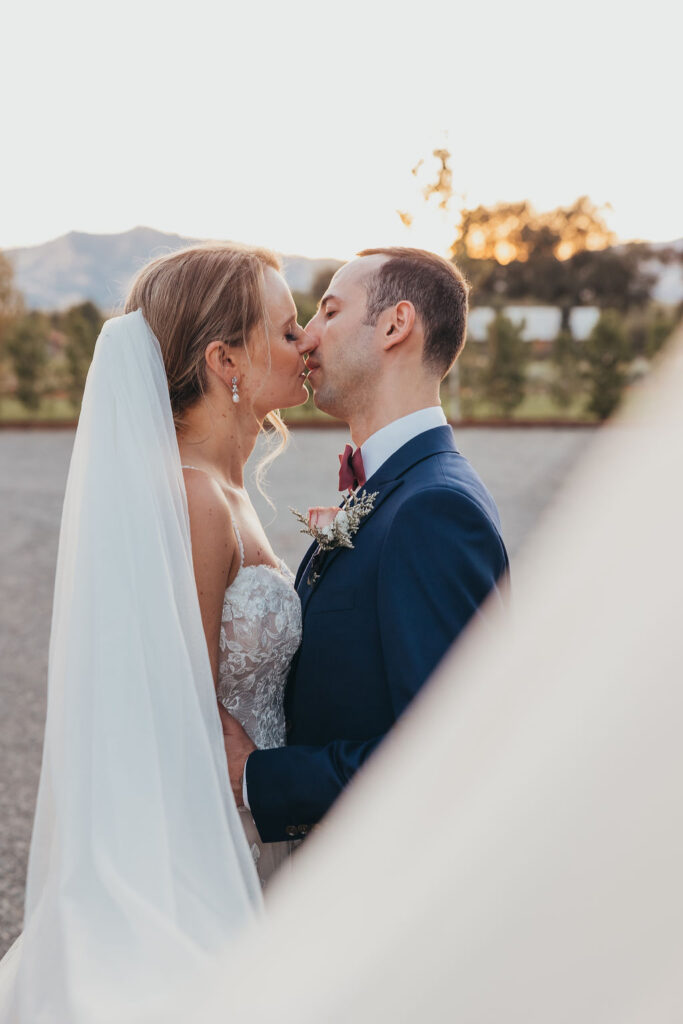 Bride and groom portraits from a Park Winter California wedding