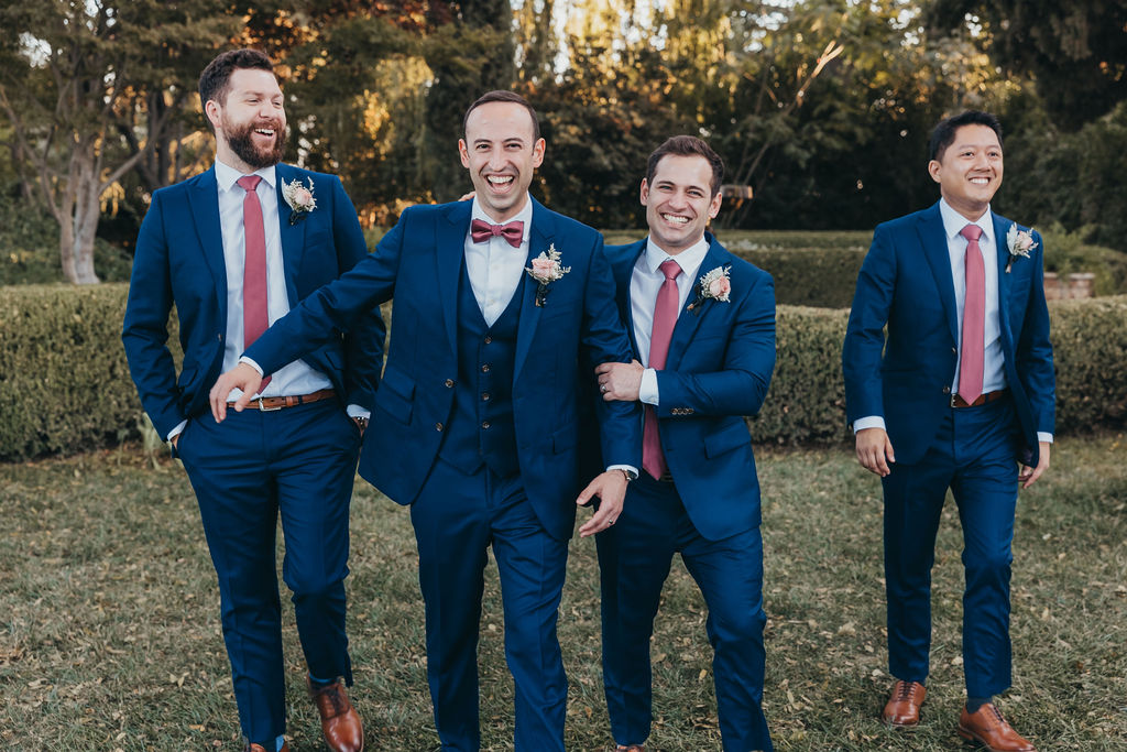 Groom and groomsmen photos from a Park Winter California wedding