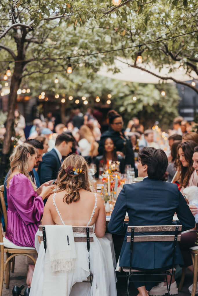 Outdoor garden wedding reception