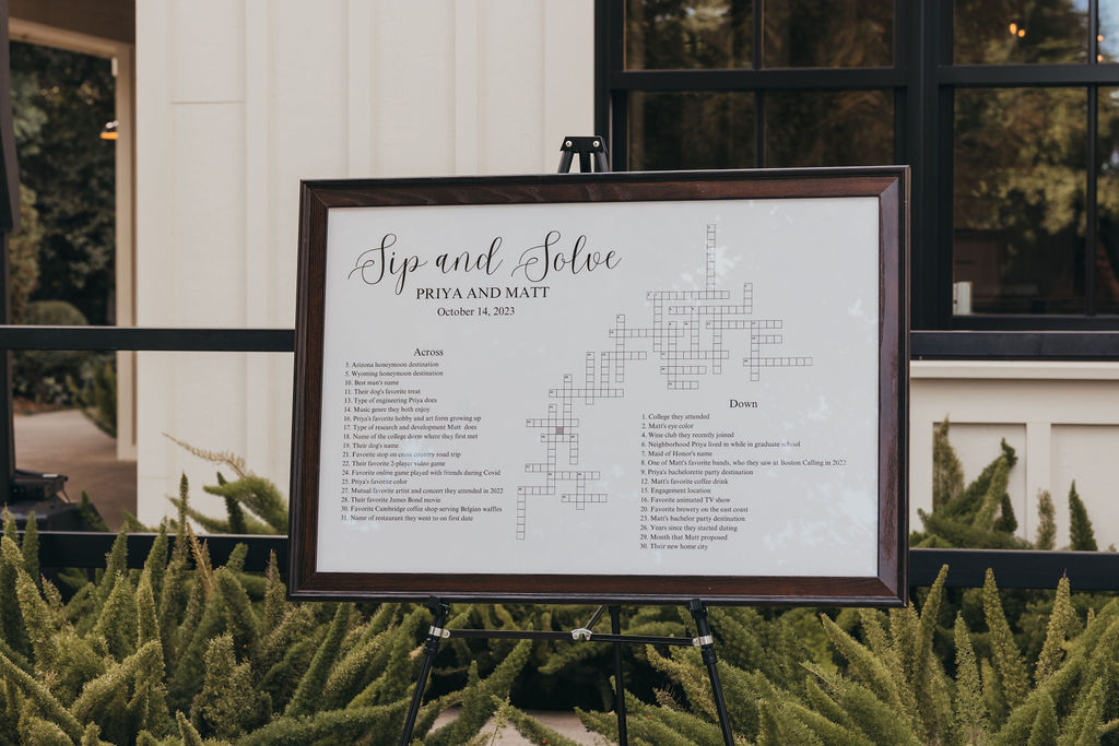 sip and solve wedding puzzle