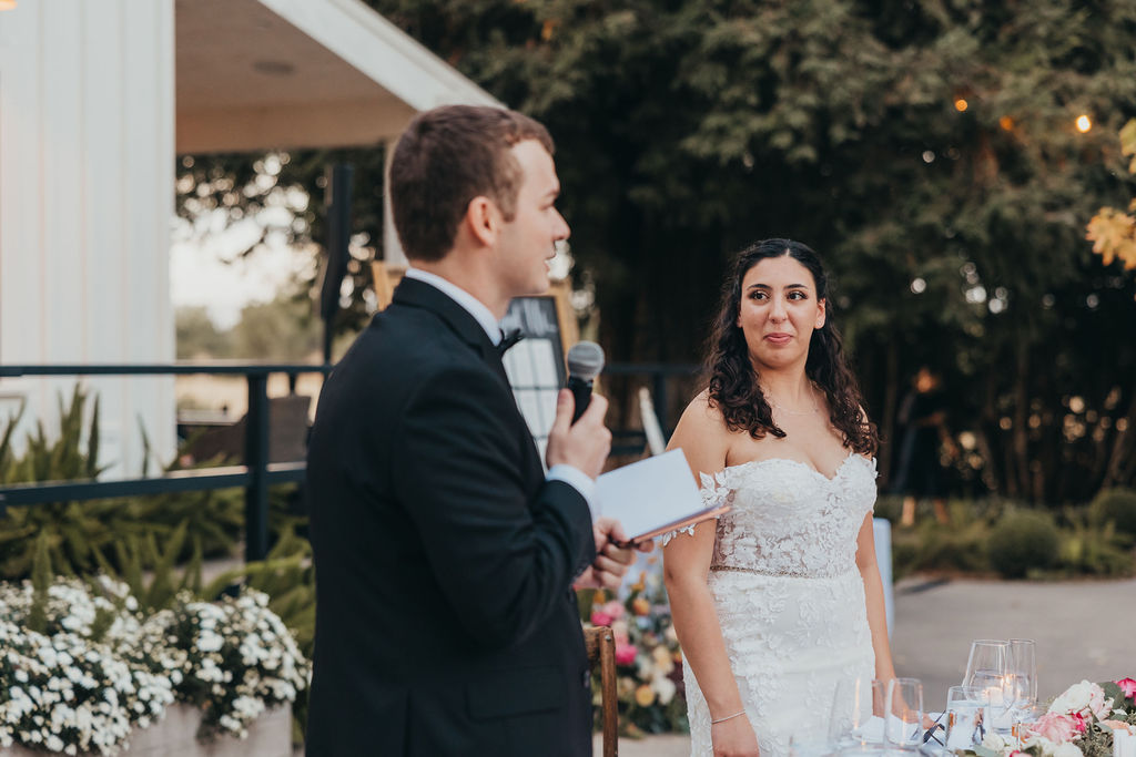 Outdoor wedding reception in Northern California 