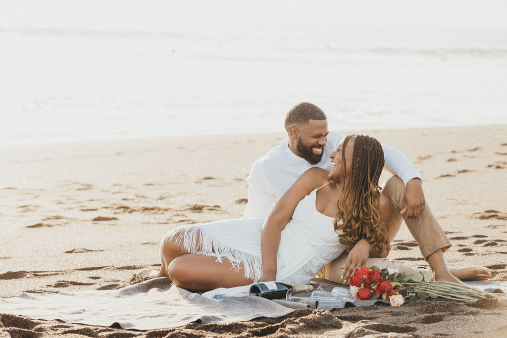 Couples beach engagement photos