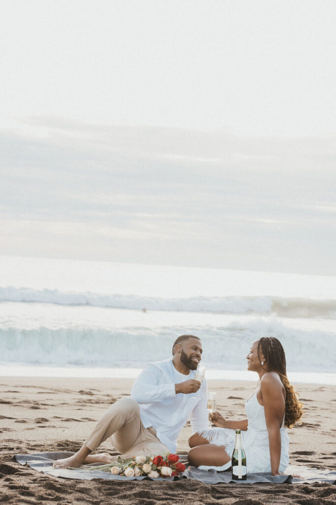 Couples beach engagement photos