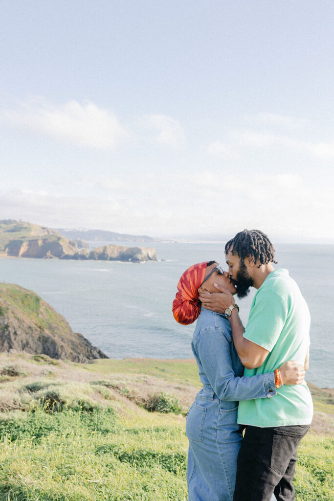 couple posing for photos in california