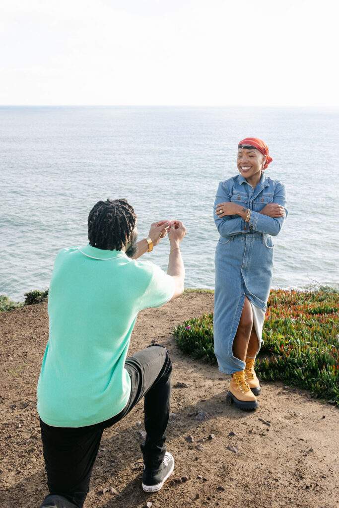 couple posing for photos in california