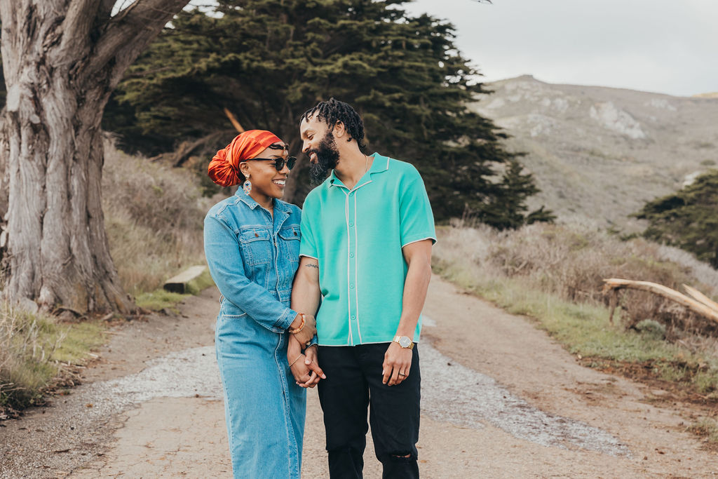 couple posing for photos in california