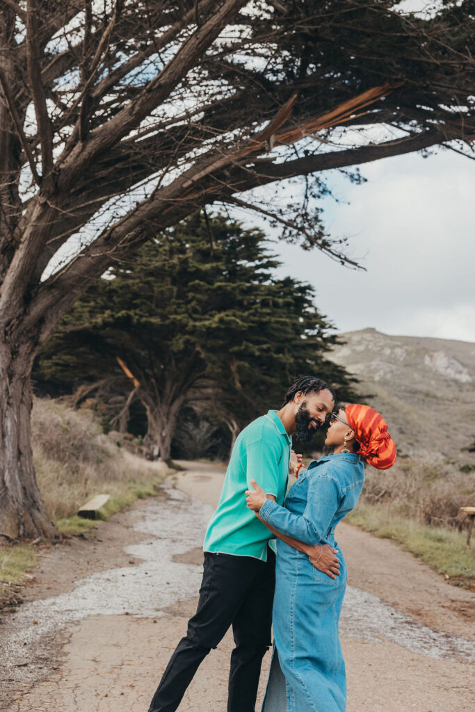 couple posing for photos in california