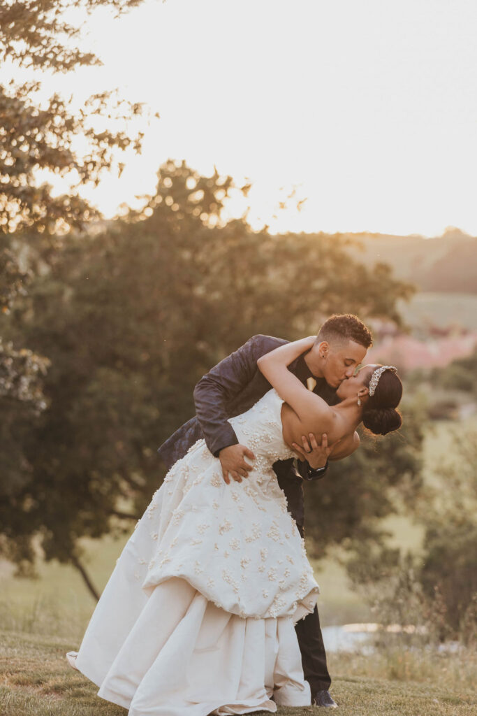 Bride and groom on their wedding day
