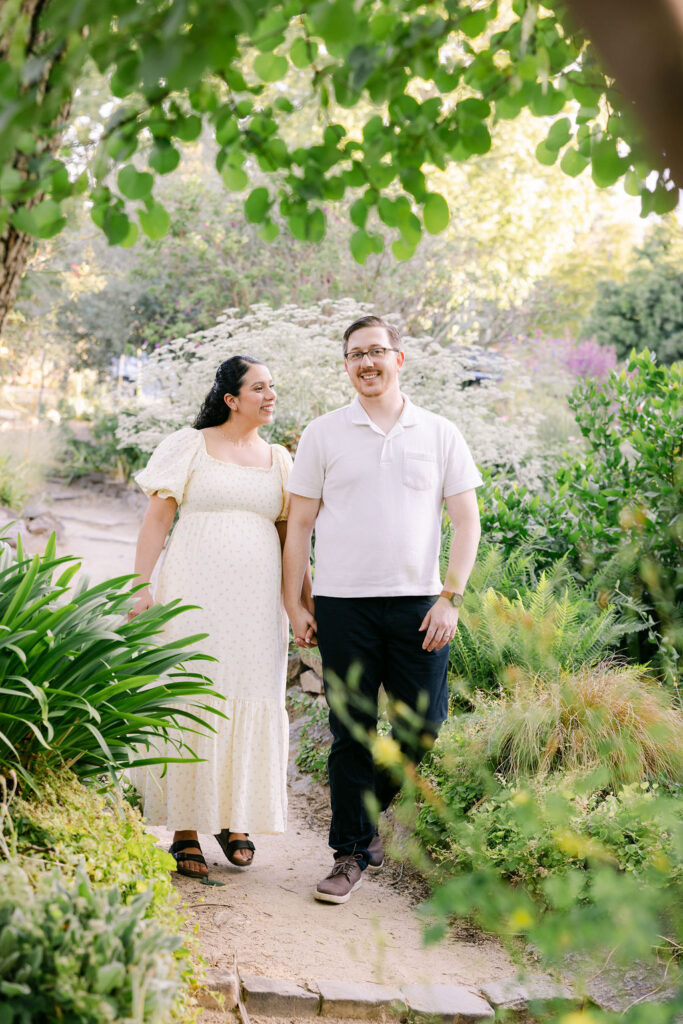 Joyful mother-to-be captured in natural light 
