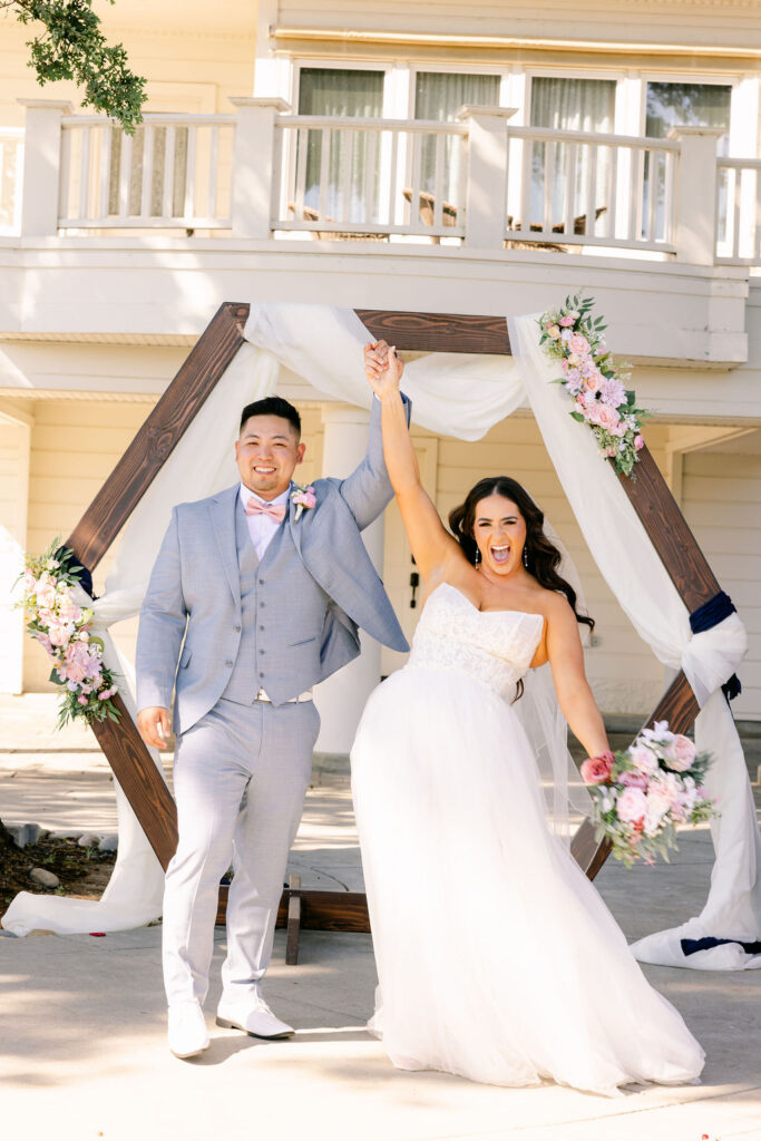 Bride and groom sharing a quiet moment during their California wedding | california wedding photographer
